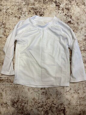 Leveret Kids UPF 50+ White Long Sleeve Rash Guard Swim Shirt – Size 5 Years